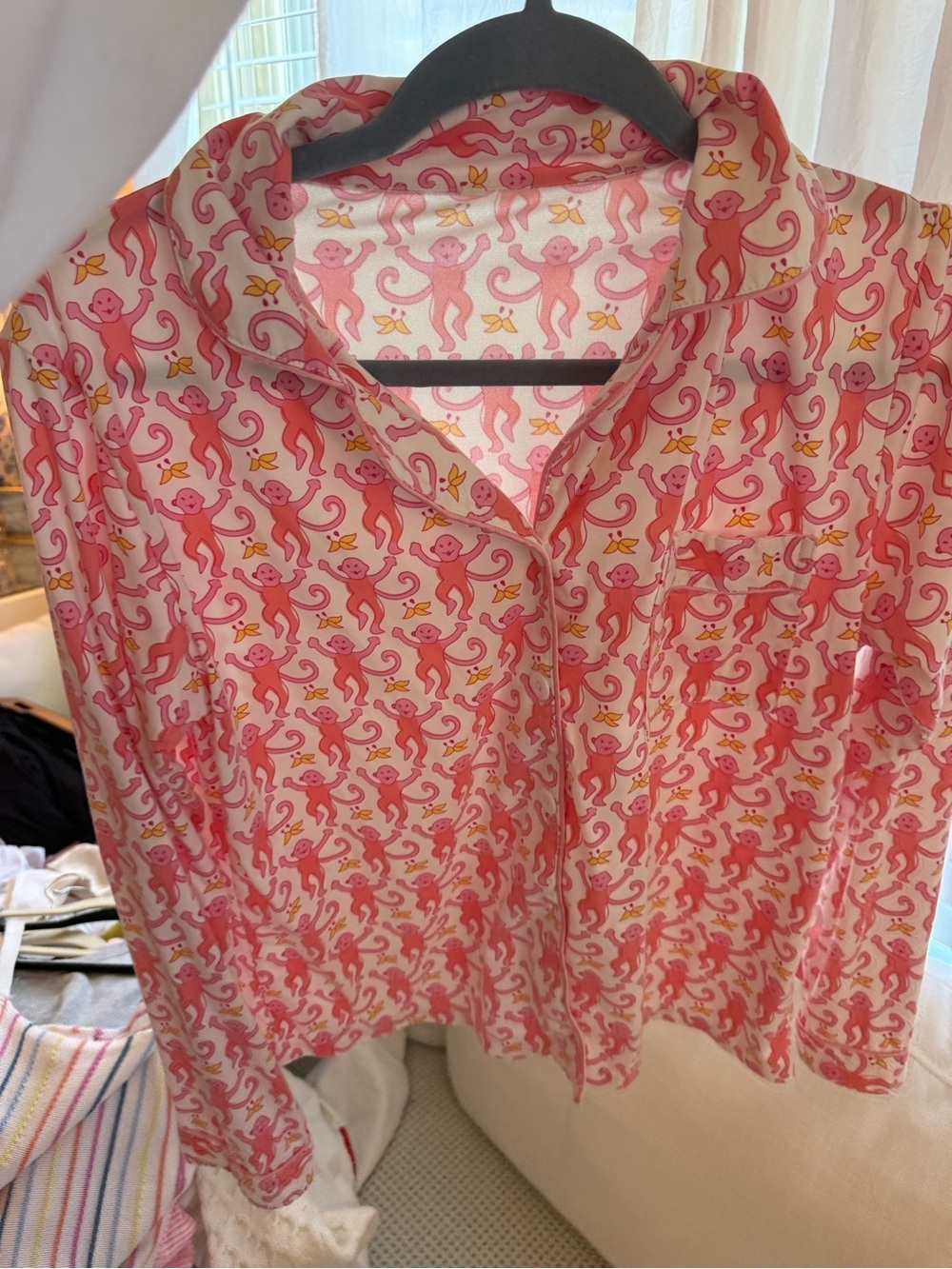 Amazon Pink and White Patterned Pajama Set